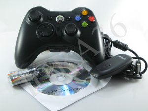 Джойстик для Xbox 360 беспроводной черный + PC Джойстик для Xbox 360 беспроводной черный + PC