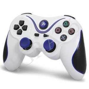 Беспроводной контроллер Dualshock 3 (бела-синий) Геймпад Dualshock 3 Wireless Controller для Sony PlayStation 3